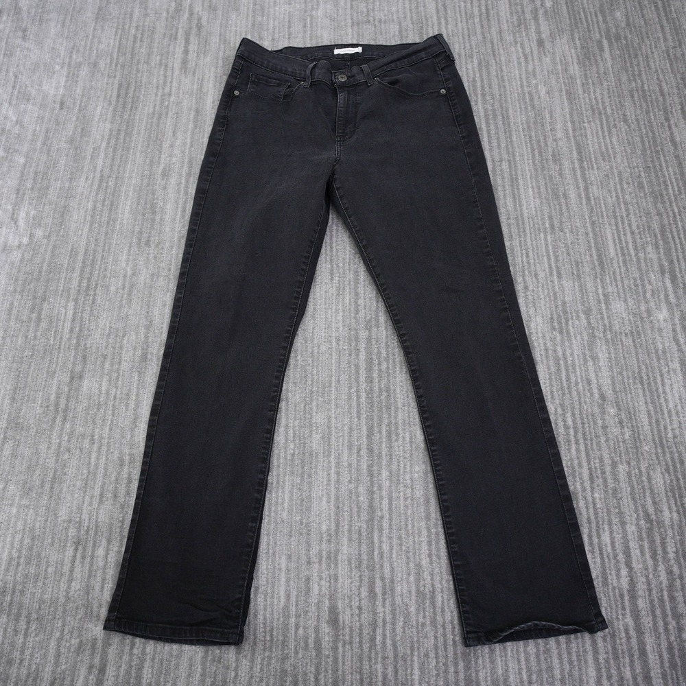 Levis Classic Straight Jeans Womens 12 Black Denim Mid Rise Straight Leg Pants